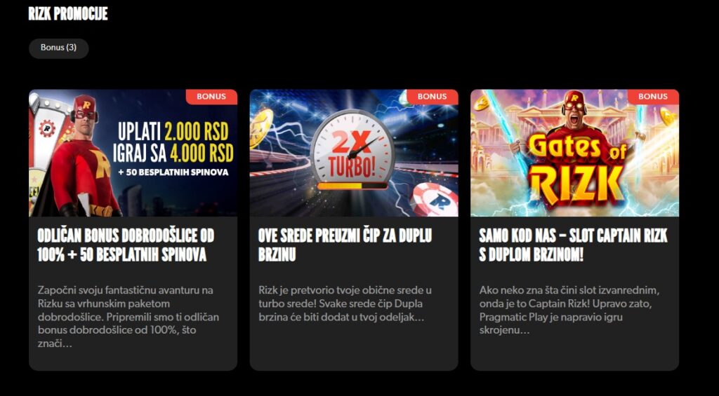 rizk kazino bonus promocije