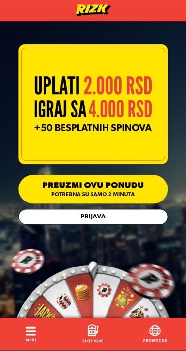 rizk mobilni prikaz