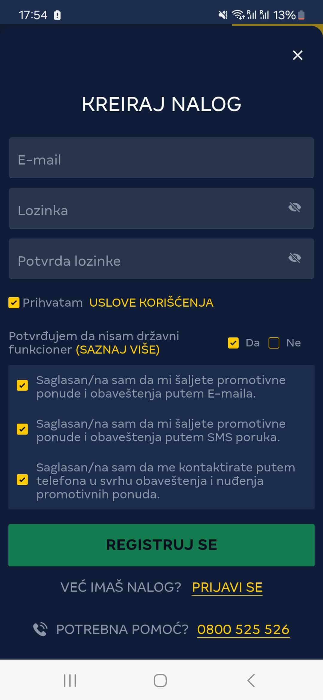 merkur x tip aplikacija android registracija