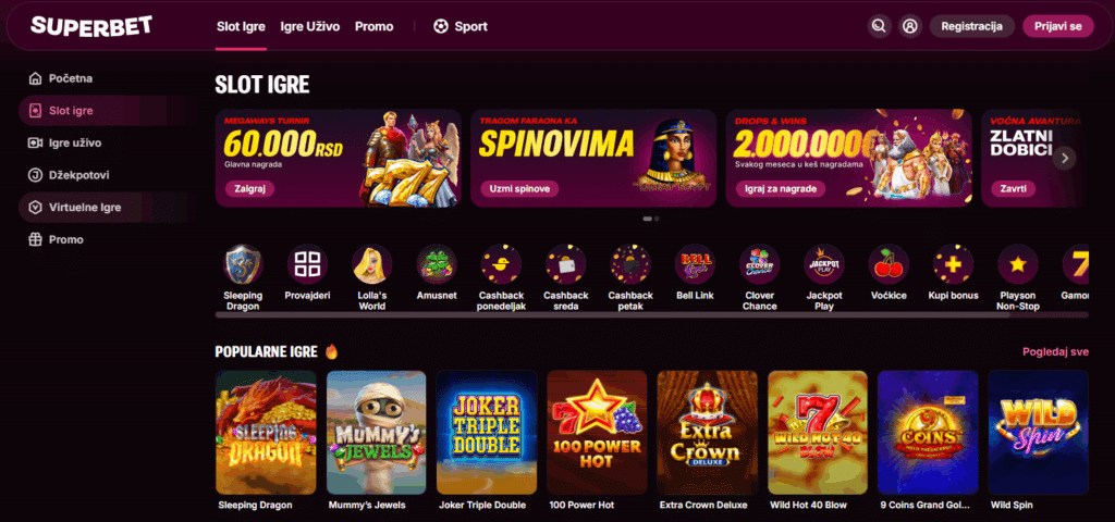 superbet kazino slot igre